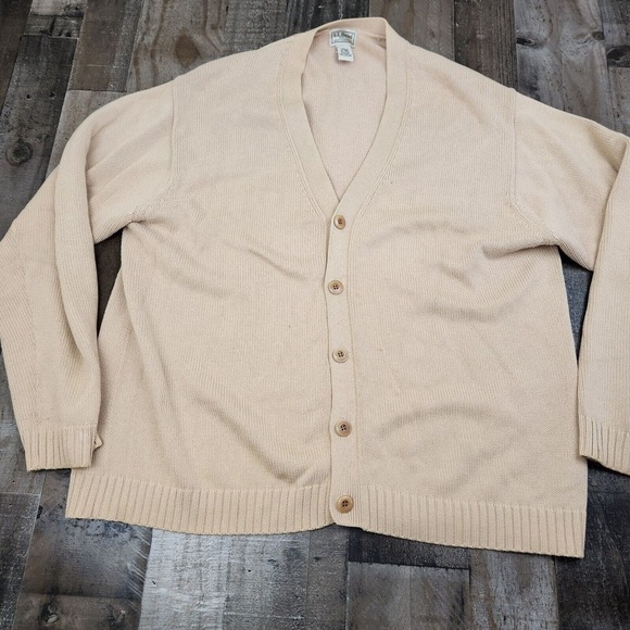 Vintage LL Bean Mens size XL Regular Cardigan Grandpa Long Sleeve Sweater - Picture 1 of 8